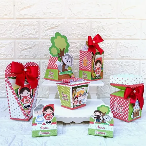 Kit 110 Peças Lembrancinhas Chapeuzinho Vermelho