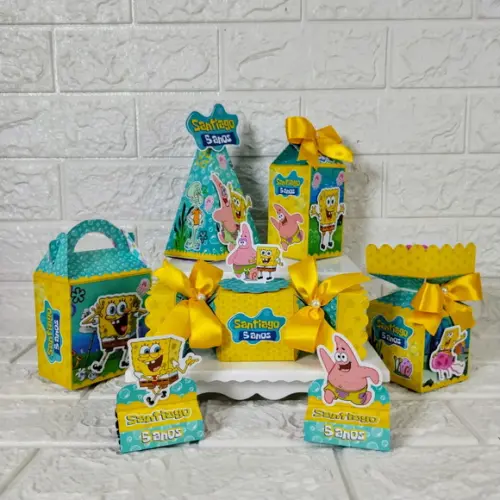 Kit 110 Peças Lembrancinhas Personalizadas Bob Esponja