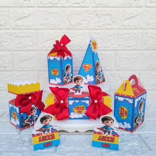 Kit 110 Peças Lembrancinhas Personalizadas Super Homem Cute