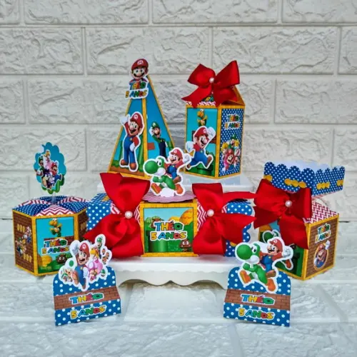 Kit 110 Peças Lembrancinhas Personalizadas Super Mario
