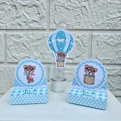 Kit 110 Peças Lembrancinhas Personalizadas Ursinho Baloeiro
