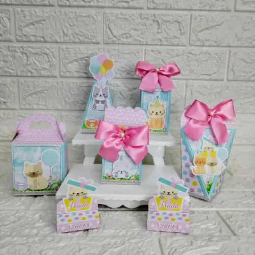 Kit 145 Peças Lembrancinhas Personalizadas Gatinhos Candy