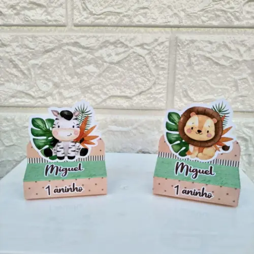 Kit 145 Peças Lembrancinhas Personalizadas Safari Aquarelado