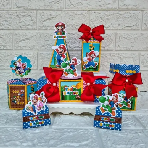 Kit 145 Peças Lembrancinhas Personalizadas Super Mario