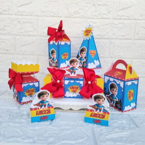 Kit 145 Peças Lembrancinhas Personalizadas Super Homem Cute