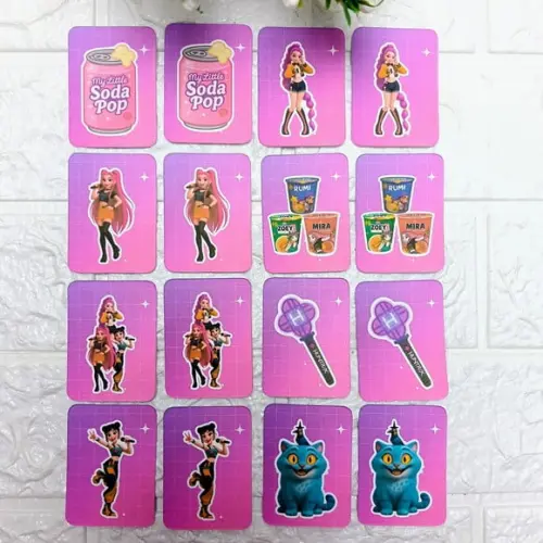 Kit 15 Lembrancinhas Jogo da Memória Guerreiras do K-pop