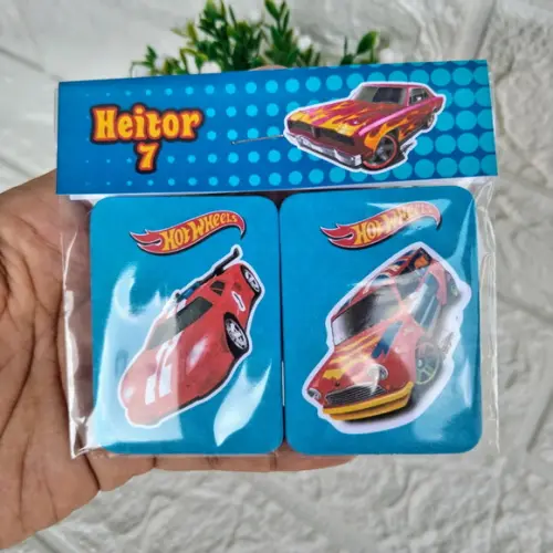 Kit 15 Lembrancinhas Jogo da Memória Personalizado Hotwheels