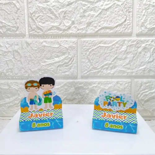 Kit 20 Caixas Lembrancinhas Personalizadas Pool Party Menino