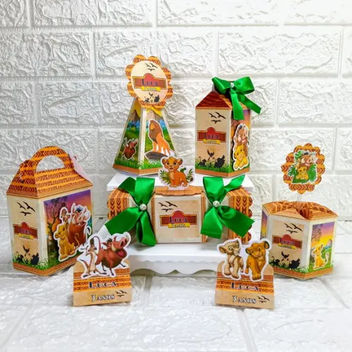 Kit 20 Caixas Lembrancinhas Personalizadas Rei Leão