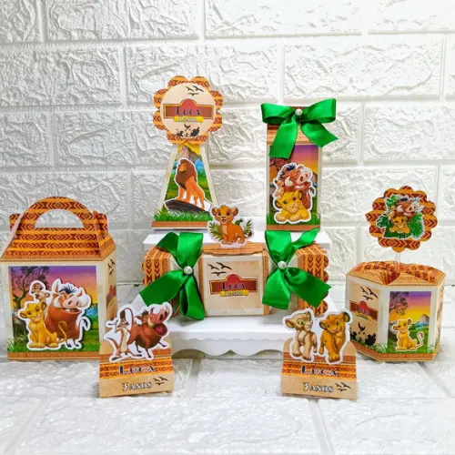 Kit 20 Caixas Lembrancinhas Personalizadas Rei Leão