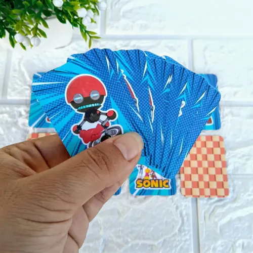 Kit 20 Lembrancinhas Jogo da Memória Personalizado Sonic
