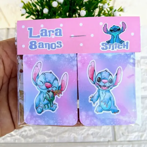 Kit 20 Lembrancinhas Jogo da Memória Personalizado Stitch