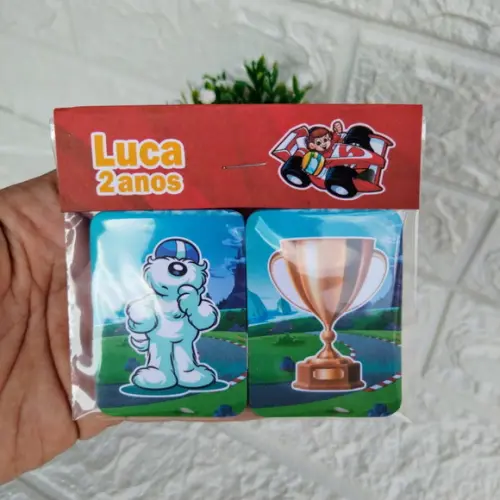 Kit 20 Lembrancinhas Jogo da Memória Personalizado Senninha