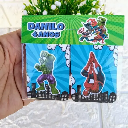 Kit 20 Lembrancinhas Jogo da Memória Super Heróis Personaliz