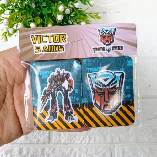 Kit 20 Lembrancinhas Jogo da Memória Transformers Personaliz
