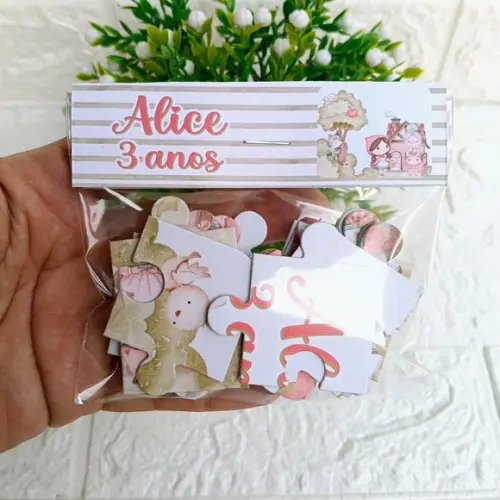 Kit 20 Quebra-cabeça Lembrancinha Chapeuzinho Vermelho Aquar