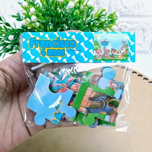 Kit 20 Quebra-cabeça Lembrancinha Patrulha Canina