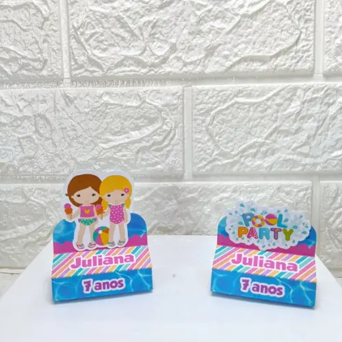 Kit 25 Caixas Lembrancinhas Personalizadas Pool Party Menina