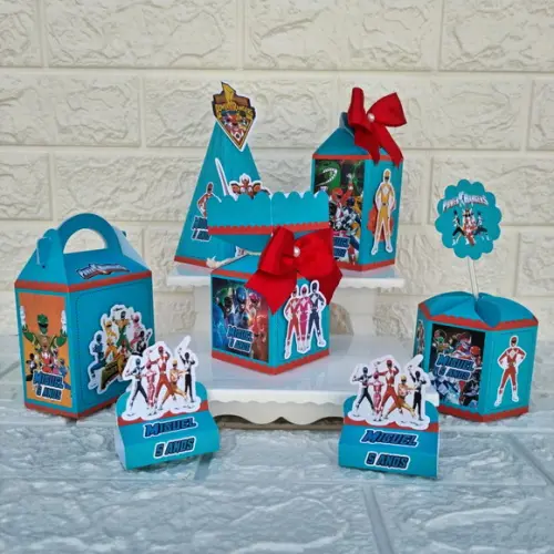 Kit 25 Caixas Lembrancinhas Personalizadas Power Rangers