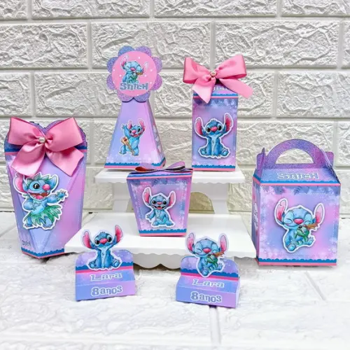Kit 25 Caixas Lembrancinhas Personalizadas Stitch