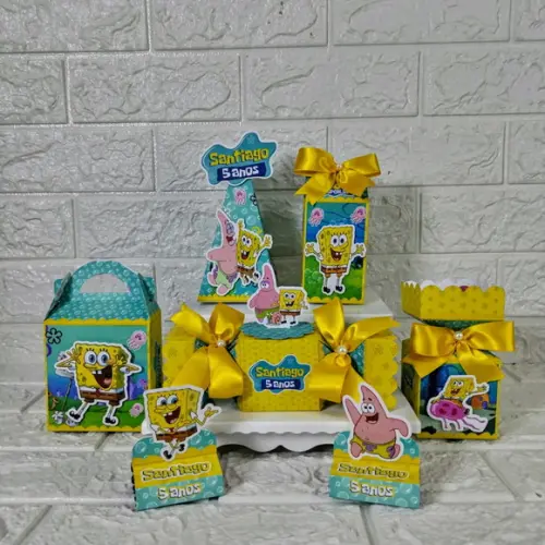 Kit 30 Peças Lembrancinhas Personalizadas Bob Esponja