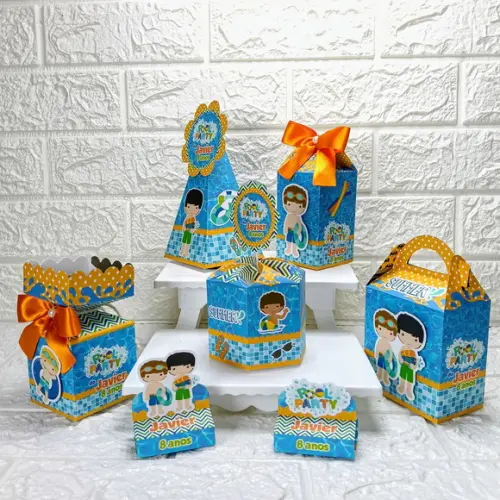 Kit 30 Peças Lembrancinhas Personalizadas Pool Party Menino