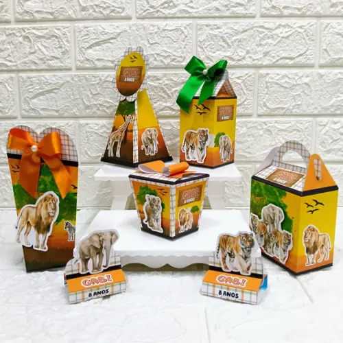 Kit 30 Peças Lembrancinhas Personalizadas Sabana Africana