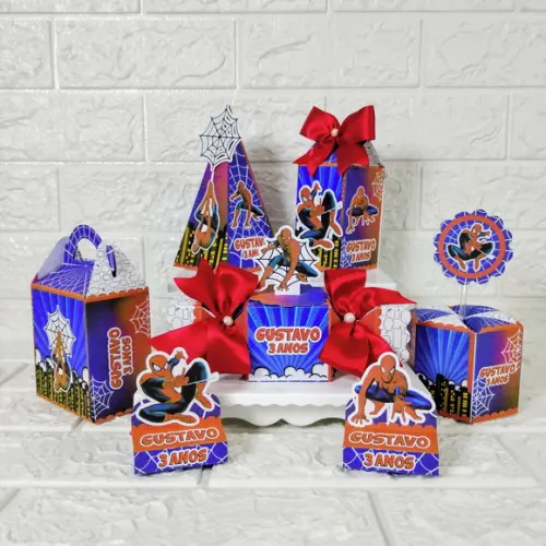 Kit 45 Peças Lembrancinhas Homem Aranha