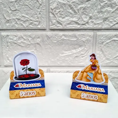 Kit 45 Peças Lembrancinhas Personalizadas a Bela e a Fera