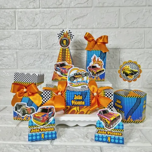 Kit 45 Peças Lembrancinhas Personalizadas Hotwheels