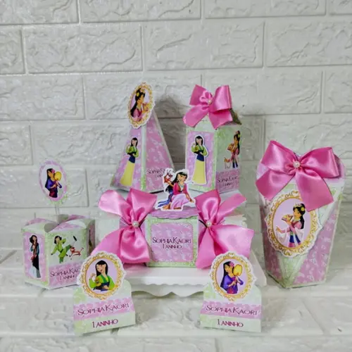 Kit 45 Peças Lembrancinhas Personalizadas Mulan