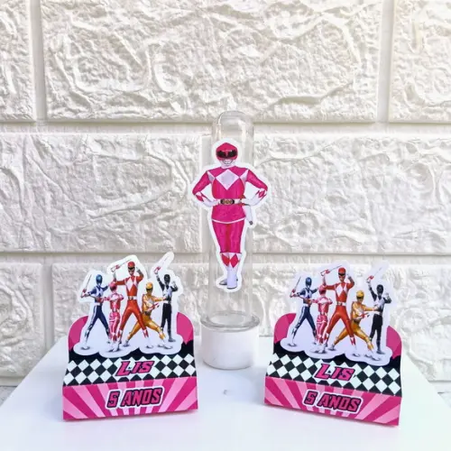 Kit 45 Peças Lembrancinhas Power Rangers Rosa