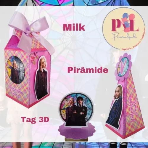 Kit 46 Peças Lembrancinhas Personalizadas Enid Wandinha
