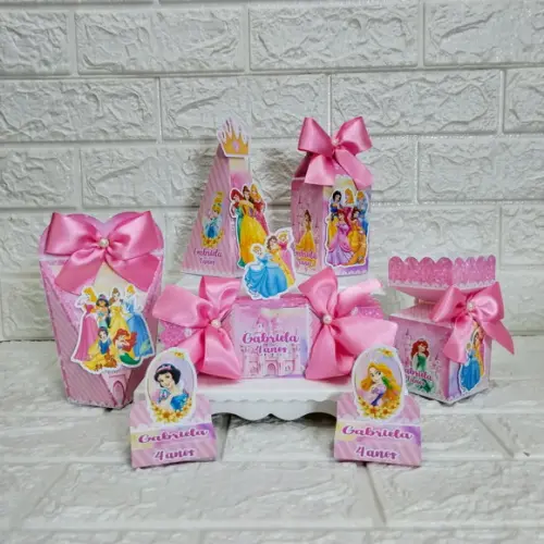 Kit 46 Peças Lembrancinhas Personalizadas Princesas Disney