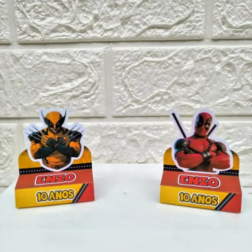 Kit 50 Caixas Lembrancinhas Deadpool e Wolverine