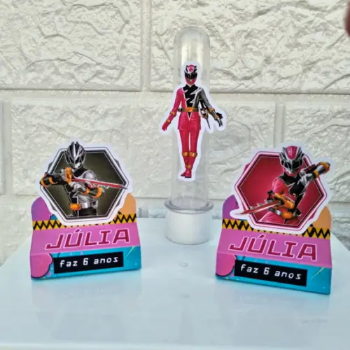 Kit 50 Caixas Lembrancinhas Personalizadas Power Rangers Ros