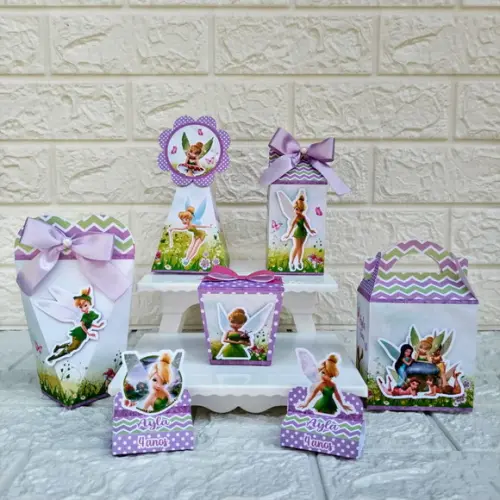 Kit 50 Caixas Lembrancinhas Personalizadas Tinkerbell Sininh