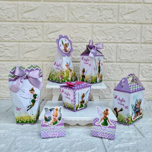 Kit 50 Caixas Lembrancinhas Personalizadas Tinkerbell Sininh