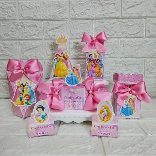 Kit 60 Peças Lembrancinhas Personalizadas Princesas Disney