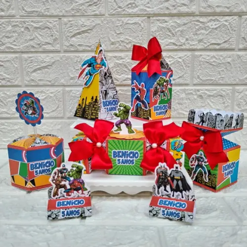 Kit 60 Peças Lembrancinhas Personalizadas Super Herois