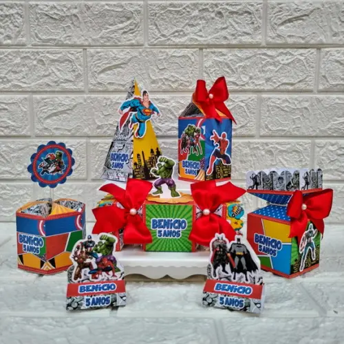 Kit 60 Peças Lembrancinhas Personalizadas Super Herois