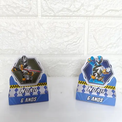 Kit 60 Peças Lembrancinhas Power Ranger Dino Fury Menino