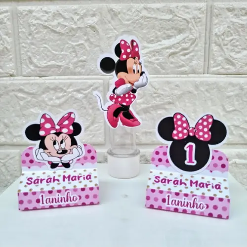 Kit 75 Peças Lembrancinhas Personalizadas Minnie Rosa