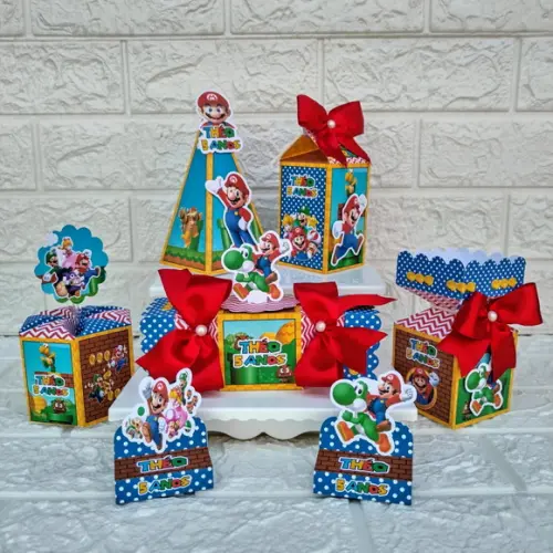 Kit 75 Peças Lembrancinhas Personalizadas Super Mario