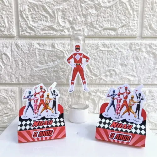 Kit 75 Peças Lembrancinhas Power Rangers Vermelho