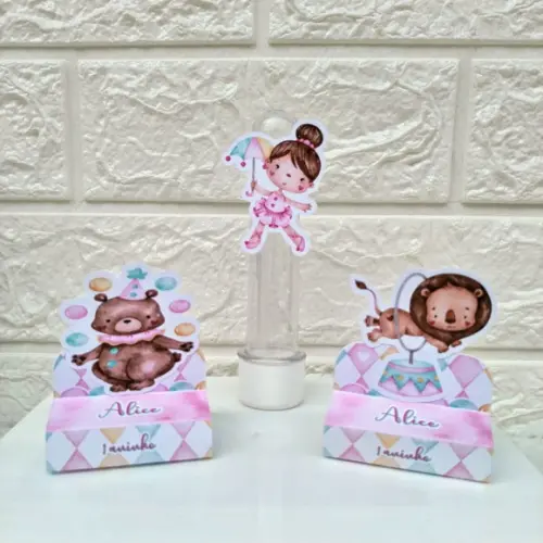 Kit: 110 Peças Lembrancinhas Crico Rosa Aquarelado