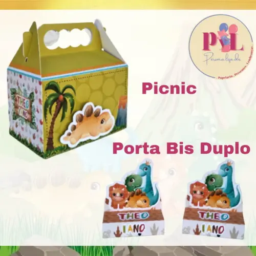 Kit: 110 Peças Lembrancinhas Personalizadas Dino Baby