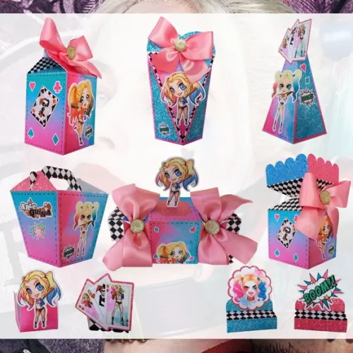Kit: 18 Lembrancinhas Personalizadas Arlequina