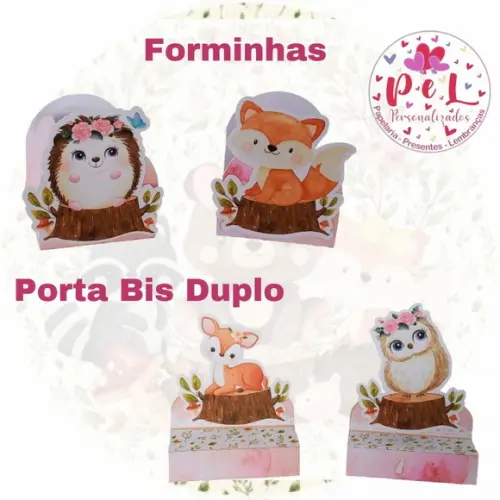 Kit: 30 Peças Lembrancinhas Bosque Encantado Menina