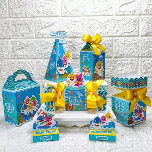 Kit: 30 Peças Lembrancinhas Personalizadas Baby Shark